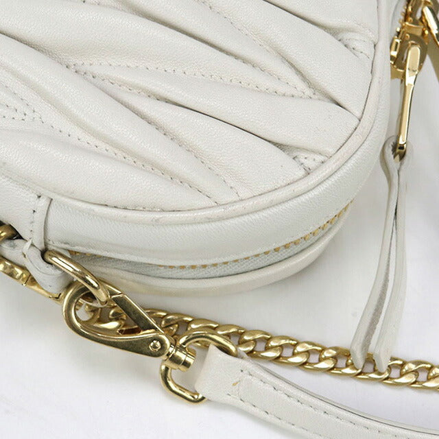 中古 ミュウミュウ 斜め掛け ショルダーバッグ レディース ブランド MIUMIU マテラッセ 2WAY レザー ホワイト バッグ USDMI98314011