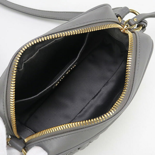 中古 ミュウミュウ 斜め掛け ショルダーバッグ レディース ブランド MIUMIU マテラッセ レザー 5BH118 グレー バッグ USDMI98621011
