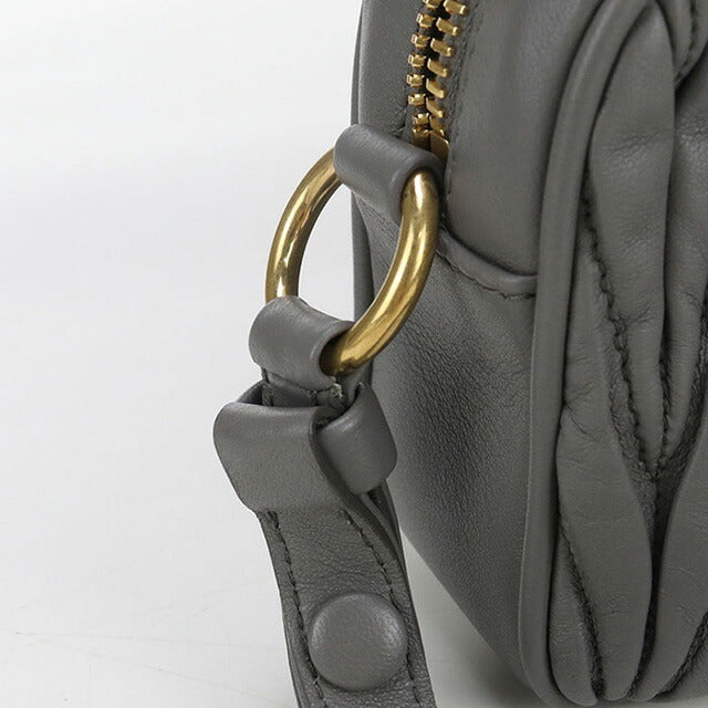 中古 ミュウミュウ 斜め掛け ショルダーバッグ レディース ブランド MIUMIU マテラッセ レザー 5BH118 グレー バッグ USDMI98621011