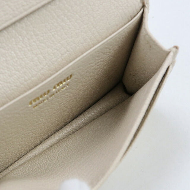中古 ミュウミュウ 名刺入れ レディース ブランド MIUMIU レザー ベージュ 小物 USDMI99344011