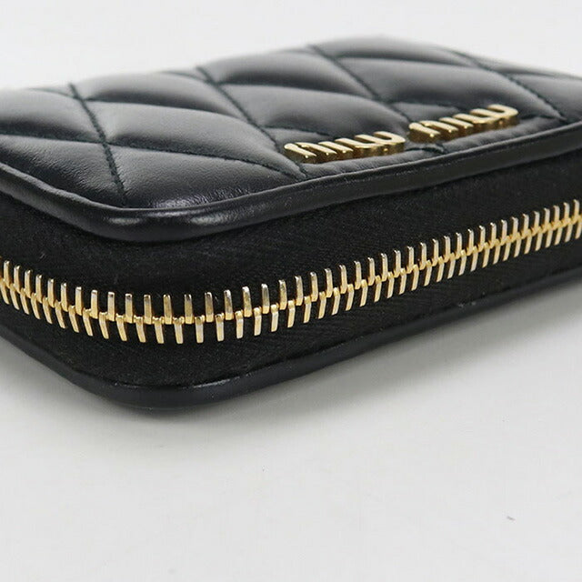 中古 ミュウミュウ 小銭入れ レディース ブランド MIUMIU キルティング コインケース 5MM268 2F3N F0002 ブラック 財布 USDMI99597011