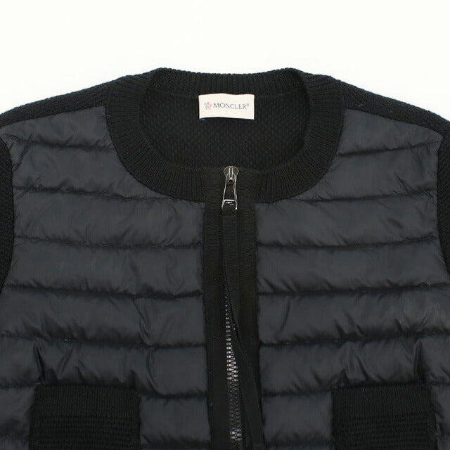 中古 モンクレール ダウンジャケット レディース ブランド MONCLER MAGLIONE TRICOT ALLA COREANA 9474800 98125 999 ブラック ウェア USDMON99180011