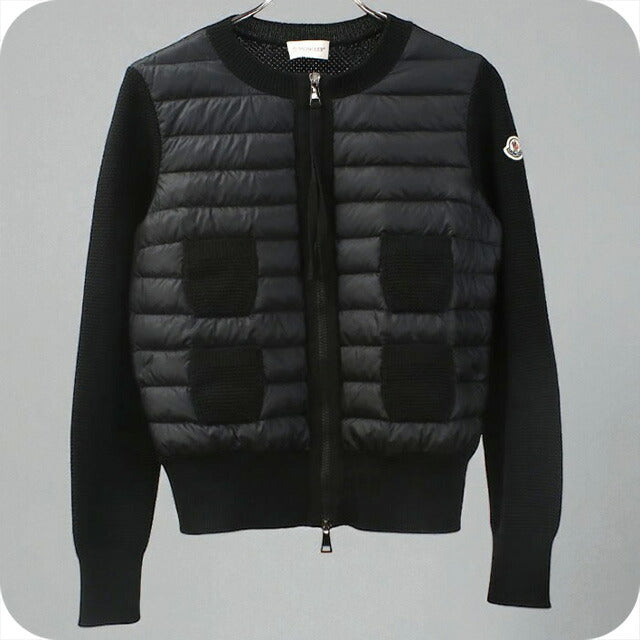 中古 モンクレール ダウンジャケット レディース ブランド MONCLER MAGLIONE TRICOT ALLA COREANA 9474800 98125 999 ブラック ウェア USDMON99180011