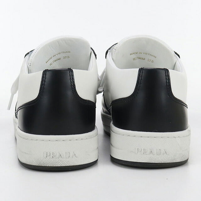 Used Prada sneakers ladies brand PRADA triangle logo leather 1E796M white shoes USDPR100139011