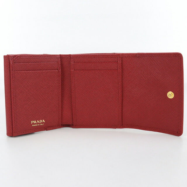 中古 プラダ 三折財布 レディース ブランド PRADA レッド 財布 USDPR100399011