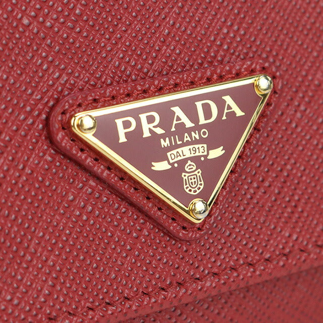 中古 プラダ 三折財布 レディース ブランド PRADA レッド 財布 USDPR100399011