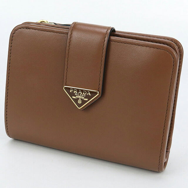 中古 プラダ 二つ折り財布 レディース ブランド PRADA シティカーフタブ 財布 1ML018 2CNP F0046 ブラウン 財布 USDPR101615011