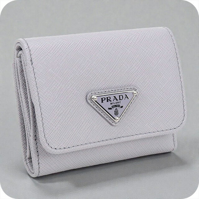 Used Prada Trifold Wallet Ladies Brand PRADA Saffiano Leather Saffiano Triangle Wallet Leather 1MH043 QHH F0ETB Purple USDPR101845011