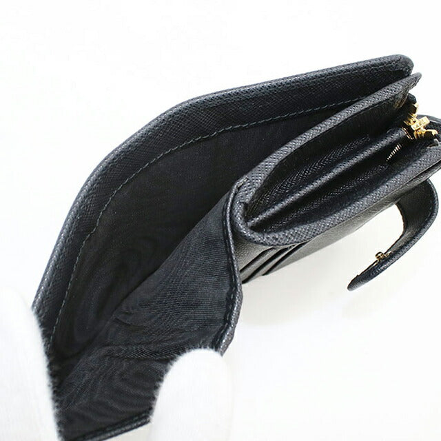 Used Prada Bifold Wallet with Coin Purse Women&