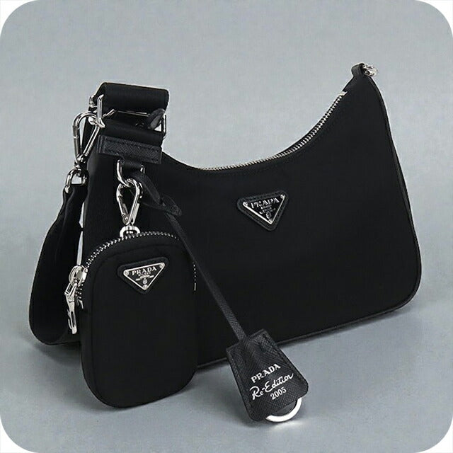 二手 Prada 单肩包 女士品牌 PRADA Re Edition 2005 1BH204 黑色包 USDPR102521011