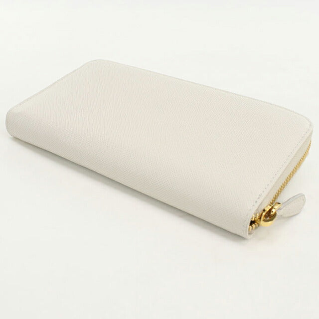 中古 プラダ 長財布ラウンドファスナー レディース ブランド PRADA サフィアーノレザー レザー 1ML506 ホワイト USDPR102603011