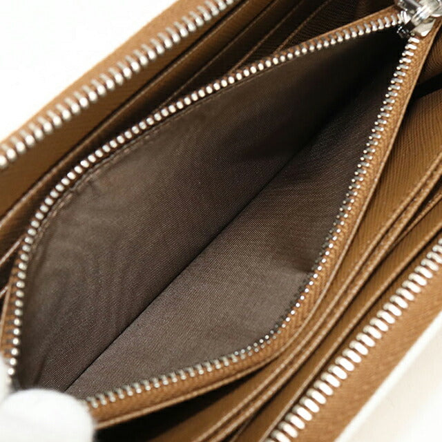 Used Prada long wallet round zipper ladies brand PRADA zip around saffiano leather brown USDPR102677011