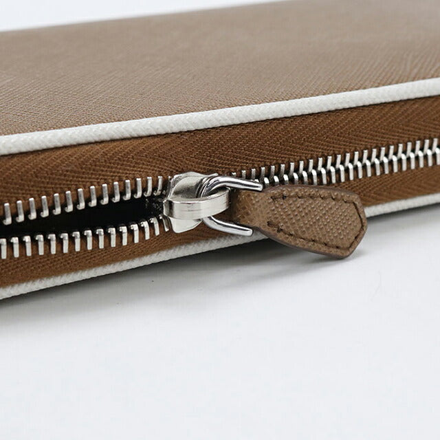 Used Prada long wallet round zipper ladies brand PRADA zip around saffiano leather brown USDPR102677011