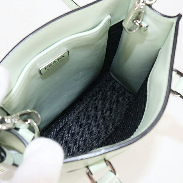二手普拉达手提包女士品牌PRADA 2WAY手提包真皮1BA333绿包USDPR103444011