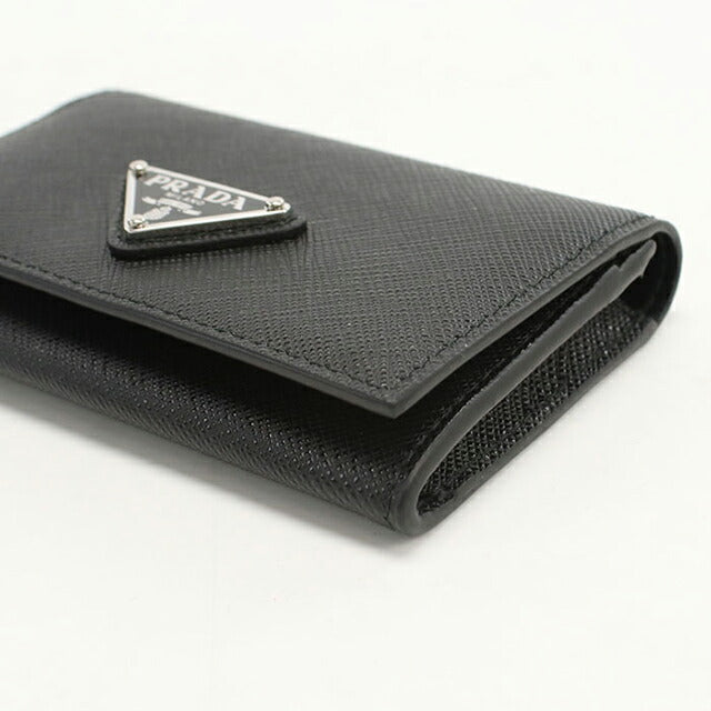 中古 プラダ 名刺入れ レディース ブランド PRADA サフィアーノトライアングル カードケース レザー 1MC110 QHH F0002 ブラック 小物 USDPR103646011