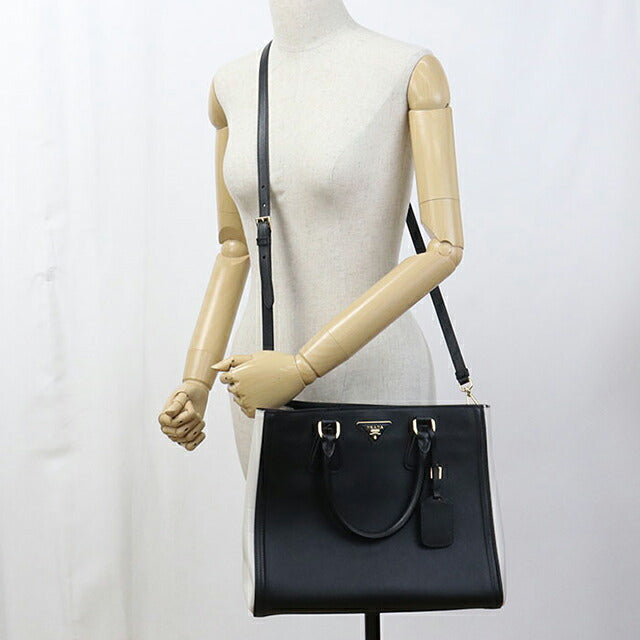 二手 Prada 手提包女士品牌 PRADA Galleria 2WAY 皮革 BN2608 黑色包 USDPR104463011