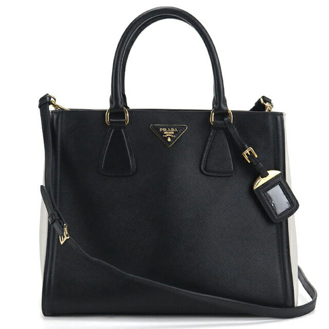 二手 Prada 手提包女士品牌 PRADA Galleria 2WAY 皮革 BN2608 黑色包 USDPR104463011