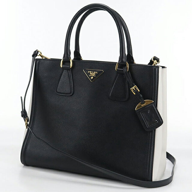 二手 Prada 手提包女士品牌 PRADA Galleria 2WAY 皮革 BN2608 黑色包 USDPR104463011