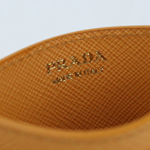 Used Prada Card Case Ladies Brand PRADA Saffiano Triangle Orange Wallet USDPR104849011