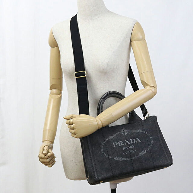 中古 プラダ トートバッグ レディース ブランド PRADA カナパ 2WAY ブラック バッグ USDPR105003011