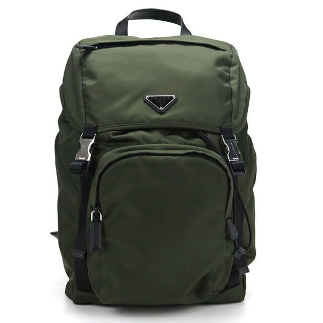 中古 プラダ リュック メンズ ブランド PRADA Re-Nylon バッグパック 2VZ135 2DMG F0244 カーキ USDPR105338011