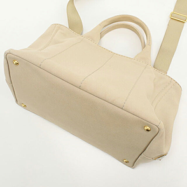 中古 プラダ トートバッグ レディース ブランド PRADA カナパ 2WAY BN2642 ベージュ USDPR105393011