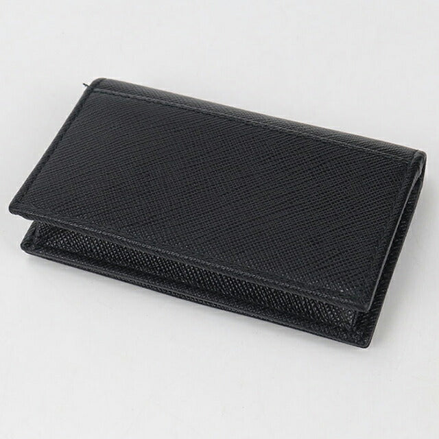 Used Prada business card holder ladies brand PRADA saffiano leather black accessory USDPR105420011