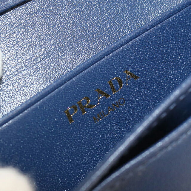 二手 Prada 名片夹女士品牌 PRADA Saffiano 皮革蓝色配饰 USDPR105437011