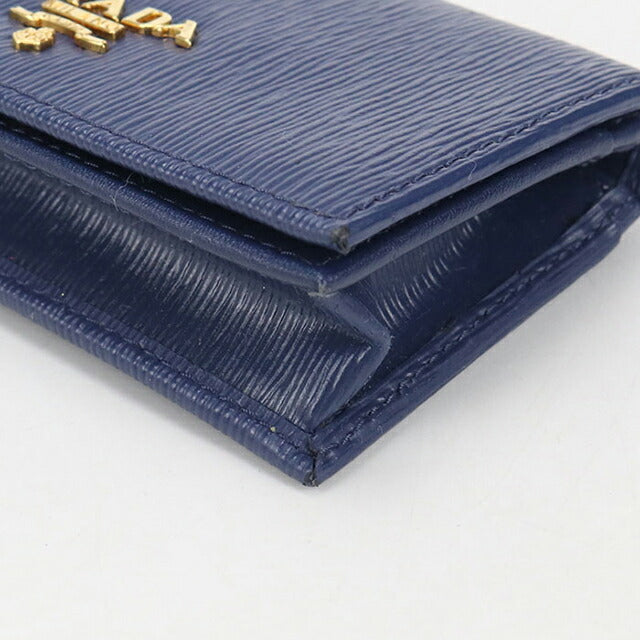 二手 Prada 名片夹女士品牌 PRADA Saffiano 皮革蓝色配饰 USDPR105437011