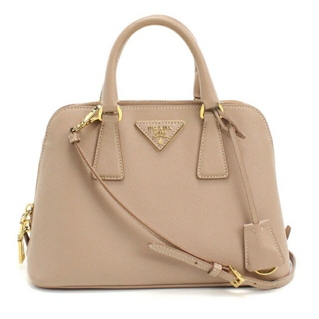 Used Prada Handbag Ladies Brand PRADA Saffiano Leather Mini Bag Leather BL0838 Beige USDPR107055011