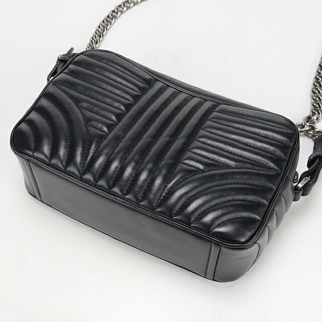 中古 プラダ ショルダーバッグ レディース ブランド PRADA ダイアグラム チェーンバッグ レザー 1BH083 ブラック USDPR107563011
