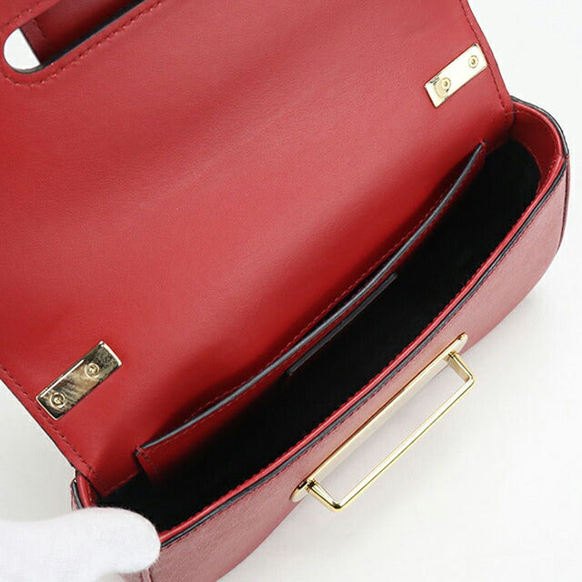 中古 プラダ 斜め掛け ショルダーバッグ レディース ブランド PRADA サフィアーノレザー チェーン レザー 1BD219 レッド USDPR108565011