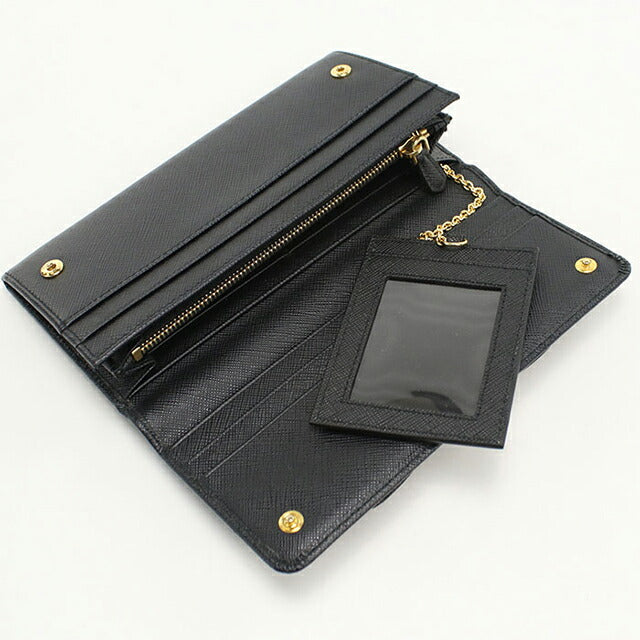 中古 プラダ 長財布二折 レディース ブランド PRADA サフィアーノレザー レザー 1MH132 ブラック USDPR108606011
