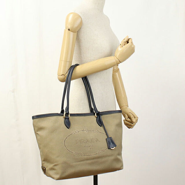 Used Prada tote bag ladies brand PRADA logo jacquard 1BG158 beige USDPR108626011