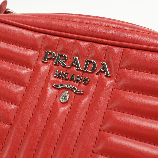 Used Prada shoulder bag ladies brand PRADA diagram chain leather 1BH083 red USDPR108675011