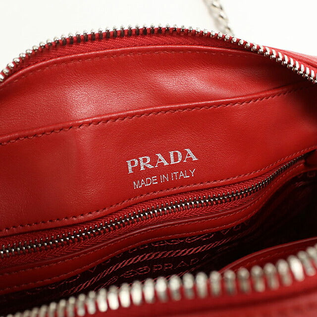 Used Prada shoulder bag ladies brand PRADA diagram chain leather 1BH083 red USDPR108675011