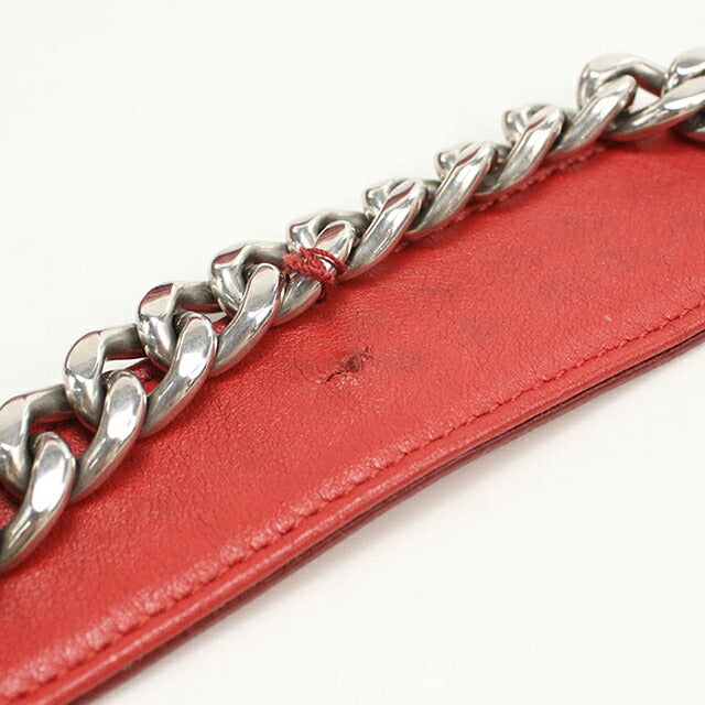Used Prada shoulder bag ladies brand PRADA diagram chain leather 1BH083 red USDPR108675011