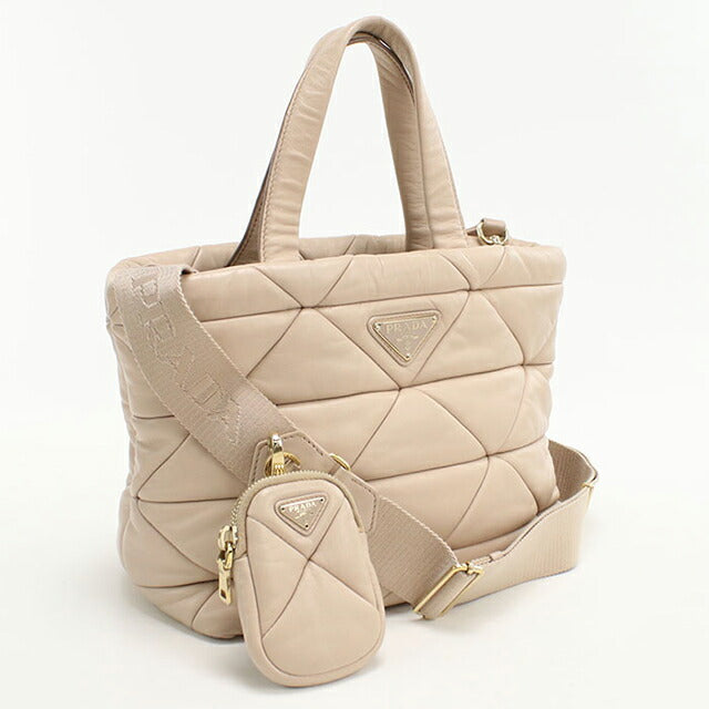 Used Prada tote bag ladies brand PRADA 2WAY leather beige USDPR108820011