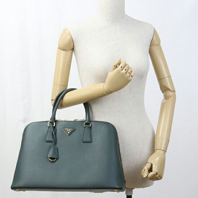 Used Prada handbag ladies brand PRADA saffiano leather BL0812 green USDPR109316011