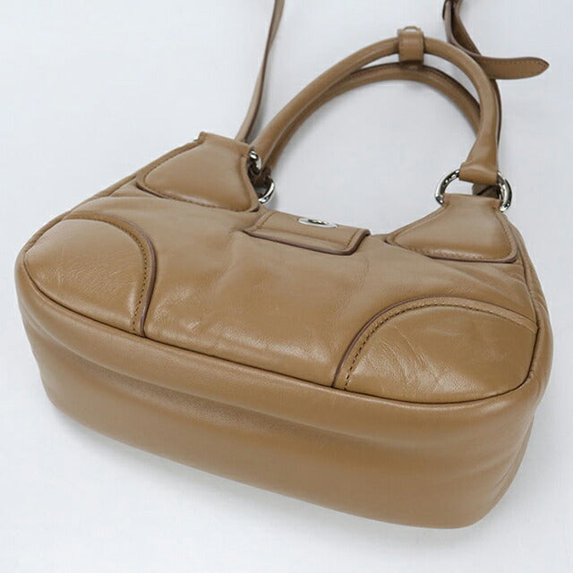 二手 Prada 手提包 女士品牌 PRADA Moon 2WAY 1BA381 棕色 USDPR110461011