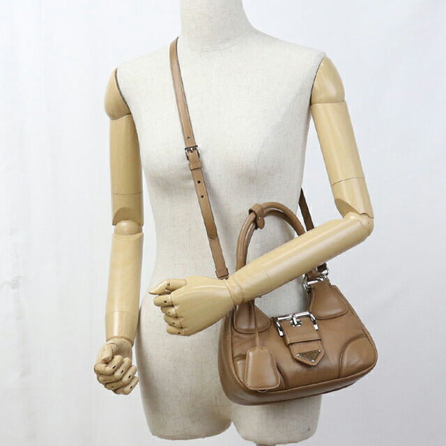 二手 Prada 手提包 女士品牌 PRADA Moon 2WAY 1BA381 棕色 USDPR110461011