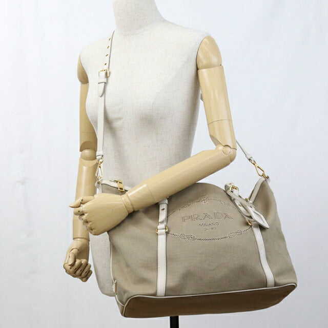 二手 Prada 手提包 女士品牌 PRADA 2WAY BR4253 米色 USDPR110503011