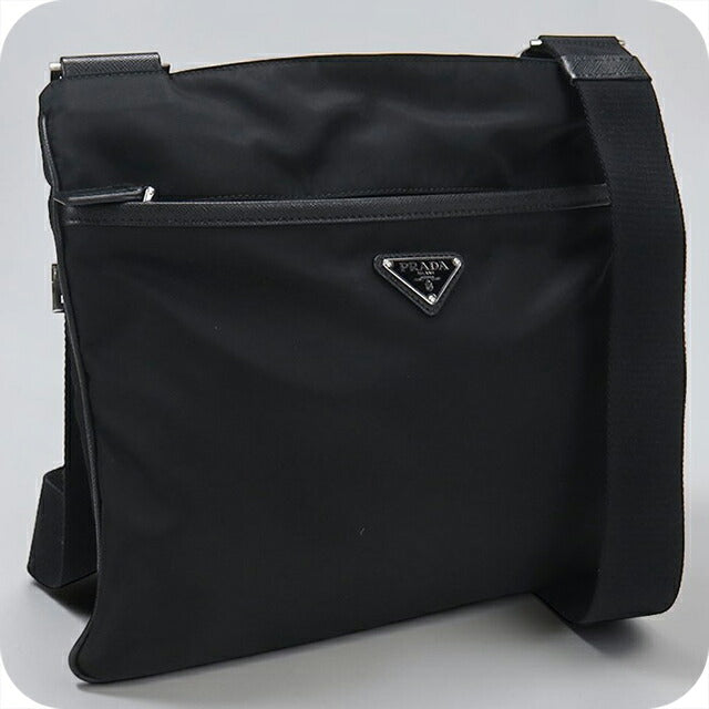 美品　PRADA プラダ 2VH053 サコッシュ斜め掛けショルダーバッグ　黒 中古 プラダ 斜め掛け ショルダーバッグ メンズ ブランド PRADA 2VH053
