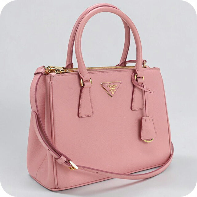 プラダPRADA ピンク レザートートバッグ斜め掛け紐付き 中古 プラダ トートバッグ レディース ブランド PRADA ガレリア