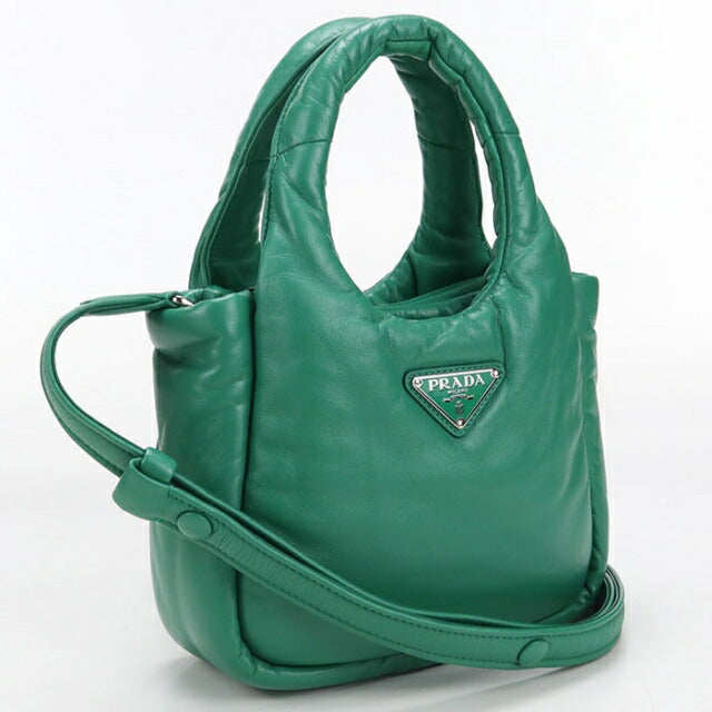 Used Prada handbag ladies brand PRADA 2WAY leather 1BA359 green USDPR111324011