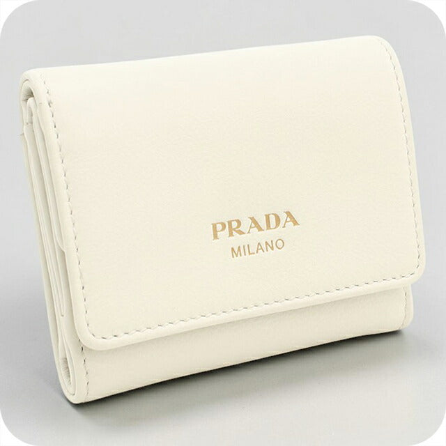 プラダ ソフトグレインレザー 1MH0432CYS F0009 三つ折り財布 PRADA - プラダ ソフトグレインレザー 1MH0432CYS F0009 三つ折り財布