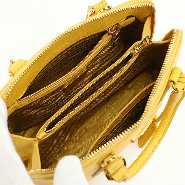 中古 プラダ ハンドバッグ レディース ブランド PRADA サフィアーノレザー ミニ バッグ レザー BL0838 イエロー USDPR111870011