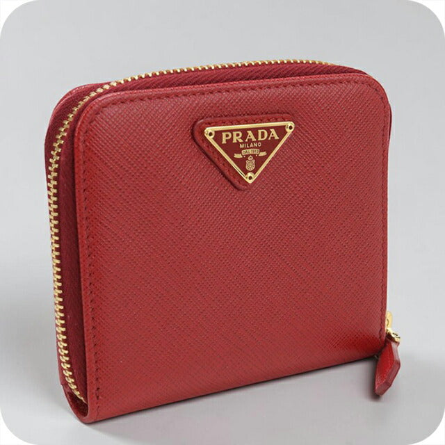 中古 プラダ 二つ折り財布 二折財布 レディース ブランド PRADA