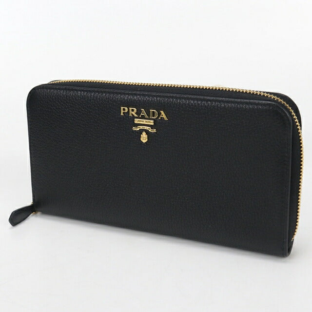 Used Prada long wallet round zipper ladies brand PRADA Vitello grain leather zip around leather 1ML506 2E3A F0002 USDPR112280011