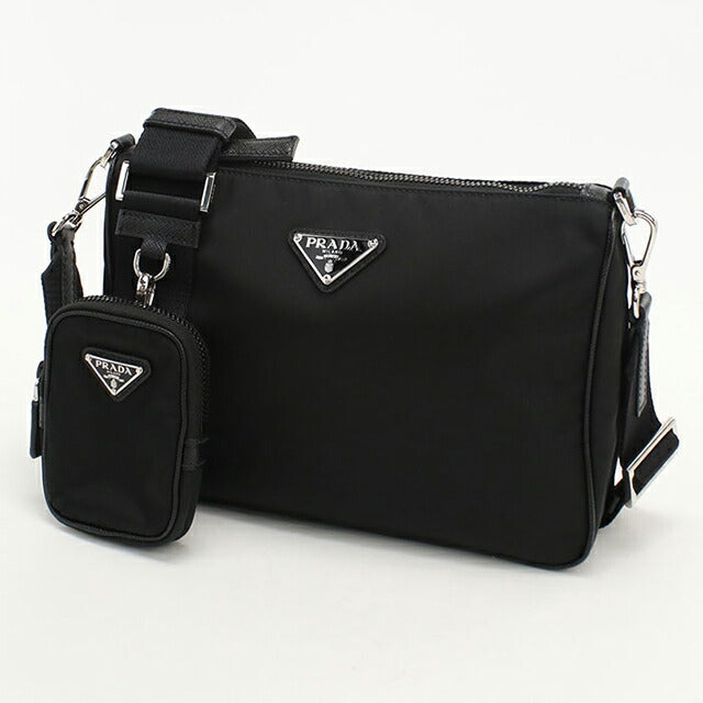 中古 プラダ 斜め掛け ショルダーバッグ メンズ ブランド PRADA 2VH113 ブラック USDPR112543011